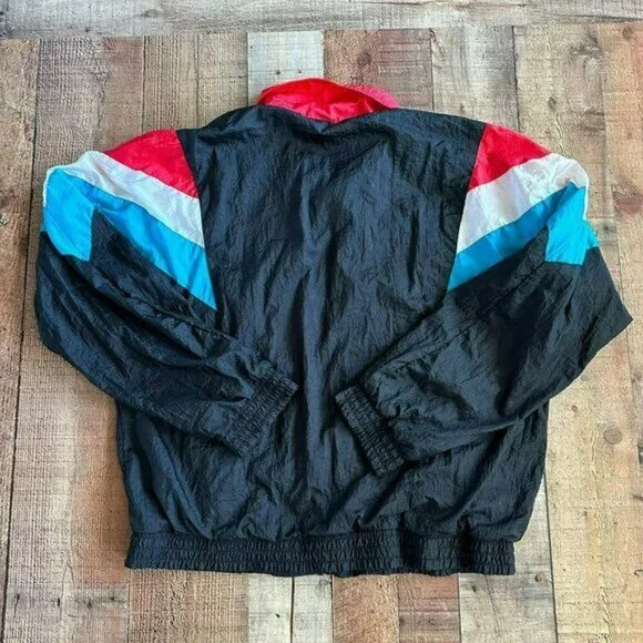 Vintage 90's lightweight full zip color block jacket and pant set track suit